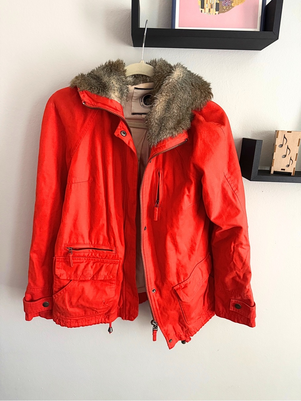 Daughters of the Liberation Red Parka Faux Fur Hood